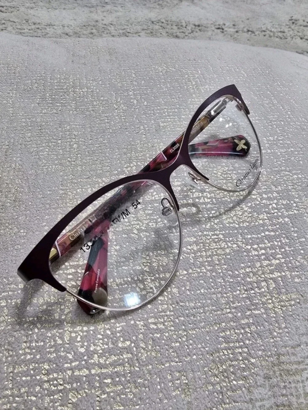 New Christian Lacroix CL3058 Eyeglasses Cateye Floral Tulipe Frame 54-17-135